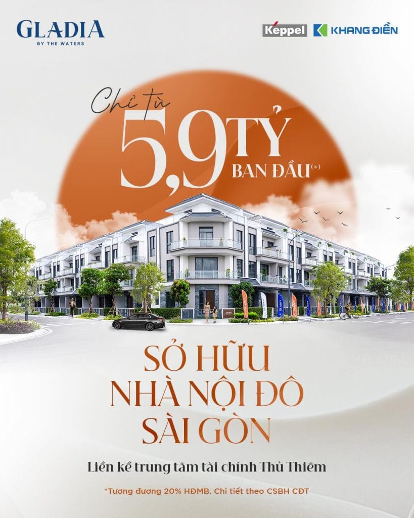 Sở hữu biệt thự nội đô Gladia by the Waters chỉ từ 5.9 tỷ 1 csbh Gladia by The Waters